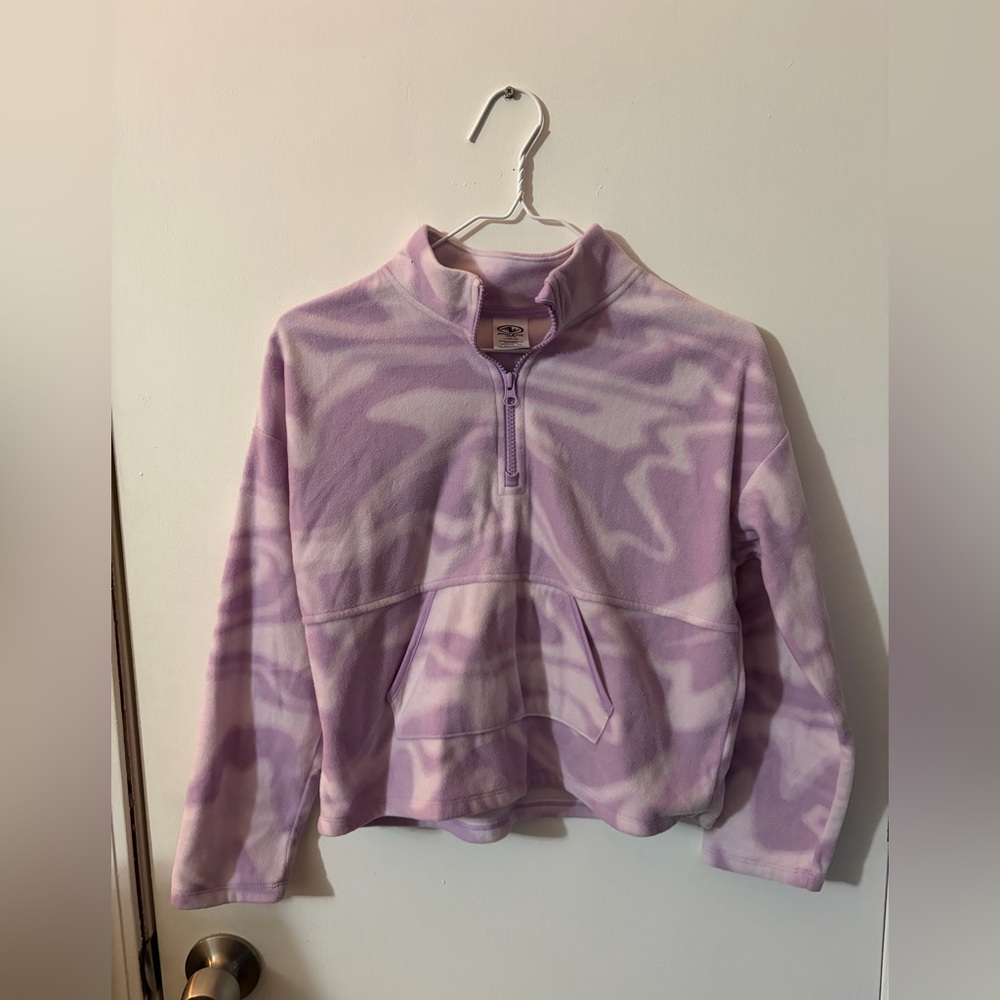 Girls Athletic Works Large 10-12 Purple Fleece Pull Over Tote11